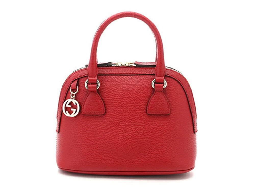 Gucci Bag Shoulder Charm Embossed Calfskin Red